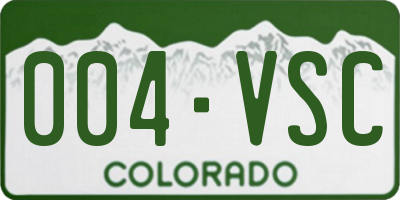CO license plate 004VSC