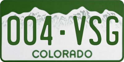 CO license plate 004VSG