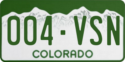 CO license plate 004VSN