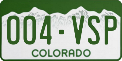 CO license plate 004VSP