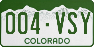 CO license plate 004VSY