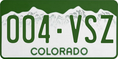 CO license plate 004VSZ