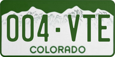 CO license plate 004VTE