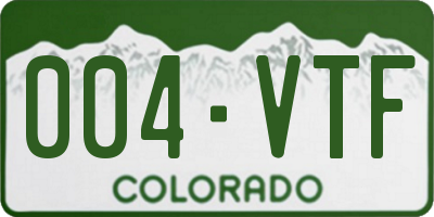 CO license plate 004VTF