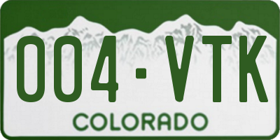 CO license plate 004VTK