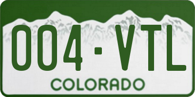 CO license plate 004VTL