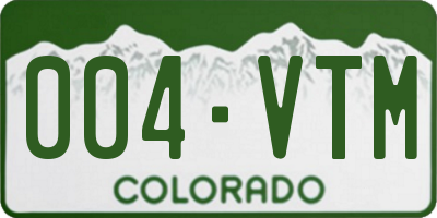 CO license plate 004VTM