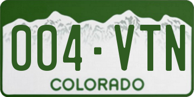 CO license plate 004VTN