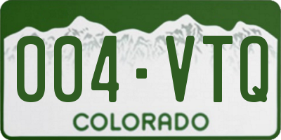 CO license plate 004VTQ