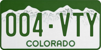 CO license plate 004VTY