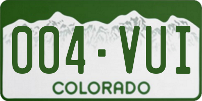 CO license plate 004VUI