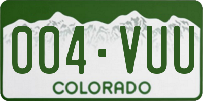 CO license plate 004VUU