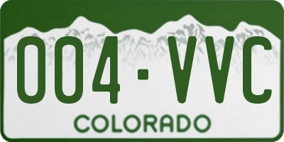 CO license plate 004VVC