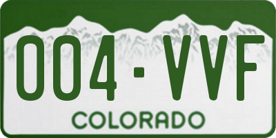 CO license plate 004VVF