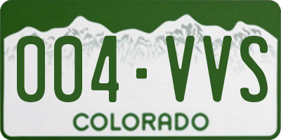 CO license plate 004VVS