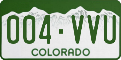 CO license plate 004VVU