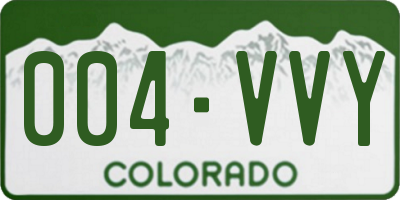 CO license plate 004VVY