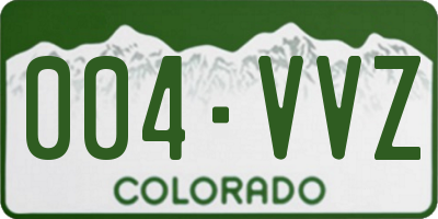 CO license plate 004VVZ