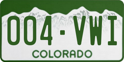 CO license plate 004VWI