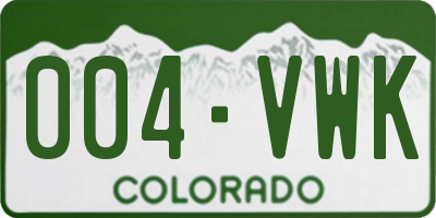 CO license plate 004VWK