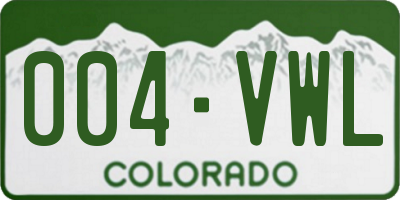 CO license plate 004VWL