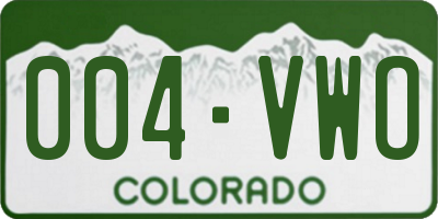 CO license plate 004VWO