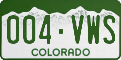 CO license plate 004VWS