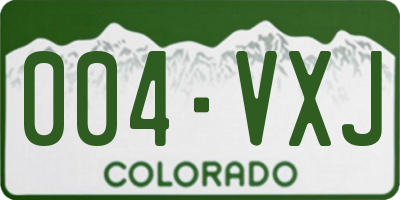 CO license plate 004VXJ