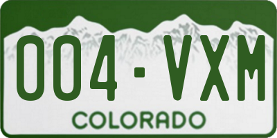 CO license plate 004VXM