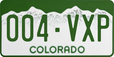 CO license plate 004VXP