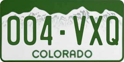 CO license plate 004VXQ