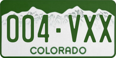 CO license plate 004VXX