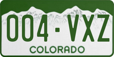 CO license plate 004VXZ