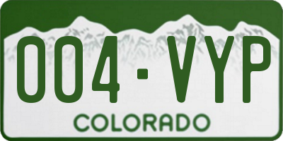 CO license plate 004VYP