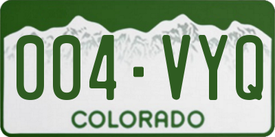 CO license plate 004VYQ