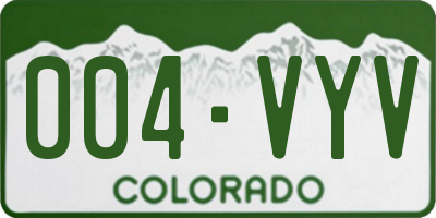 CO license plate 004VYV