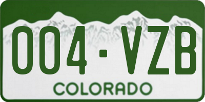 CO license plate 004VZB