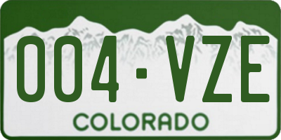 CO license plate 004VZE