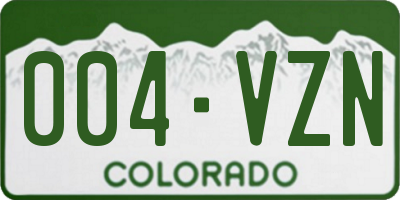 CO license plate 004VZN