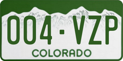 CO license plate 004VZP