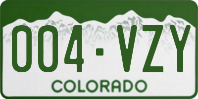 CO license plate 004VZY