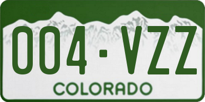 CO license plate 004VZZ