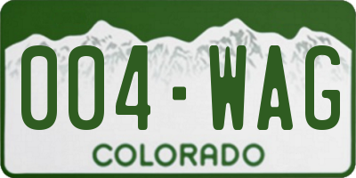 CO license plate 004WAG
