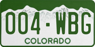 CO license plate 004WBG