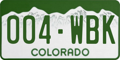 CO license plate 004WBK