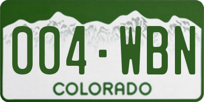 CO license plate 004WBN
