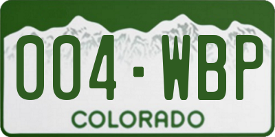 CO license plate 004WBP