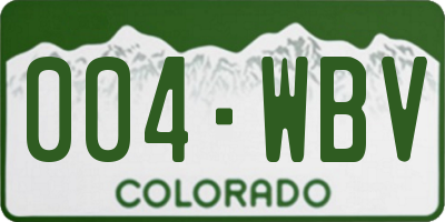 CO license plate 004WBV