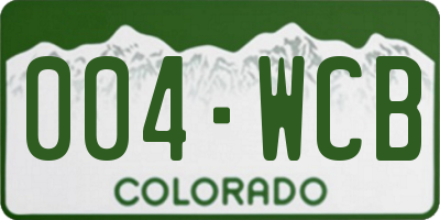 CO license plate 004WCB