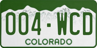 CO license plate 004WCD